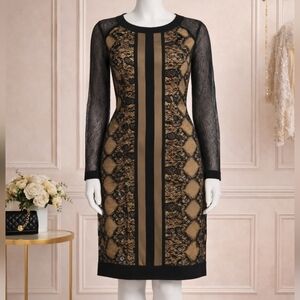 VERDA DESIGNER LACE SHEATH DRESS LONG SLEEVES